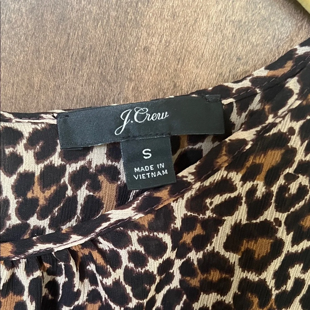 🐆 J.Crew Leopard Print Tiered Dress – Size Small 🖤 - Picture 5 of 11